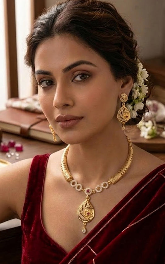 Royal Traditional Gold Necklace Set for Women