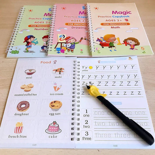 4 Pc Magic Copybook widely used by kids, childrenβs and even adults also to write down important things over it while emergencies etc.
