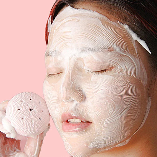 Facial Cleansing Brushes, Cute Octopus Shape Silicone Face Scrubber Massager Skincare Tool (1PC)
