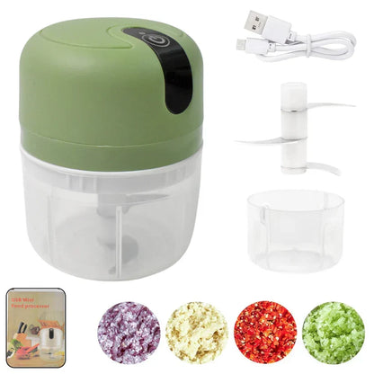 Wireless USB Rechargeable Mini Electric Garlic Machine / Chopper 3 Blades (300Ml)