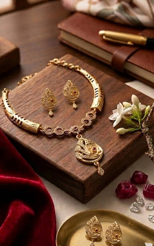 Royal Traditional Gold Necklace Set for Women