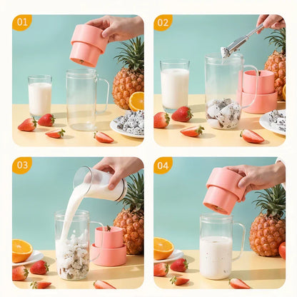 Portable Crusher Juicer With Handle & Straw, USB Rechargeable Multi Blades (420 ML)