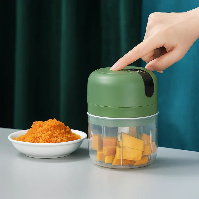 Wireless USB Rechargeable Mini Electric Garlic Machine / Chopper 3 Blades (300Ml)
