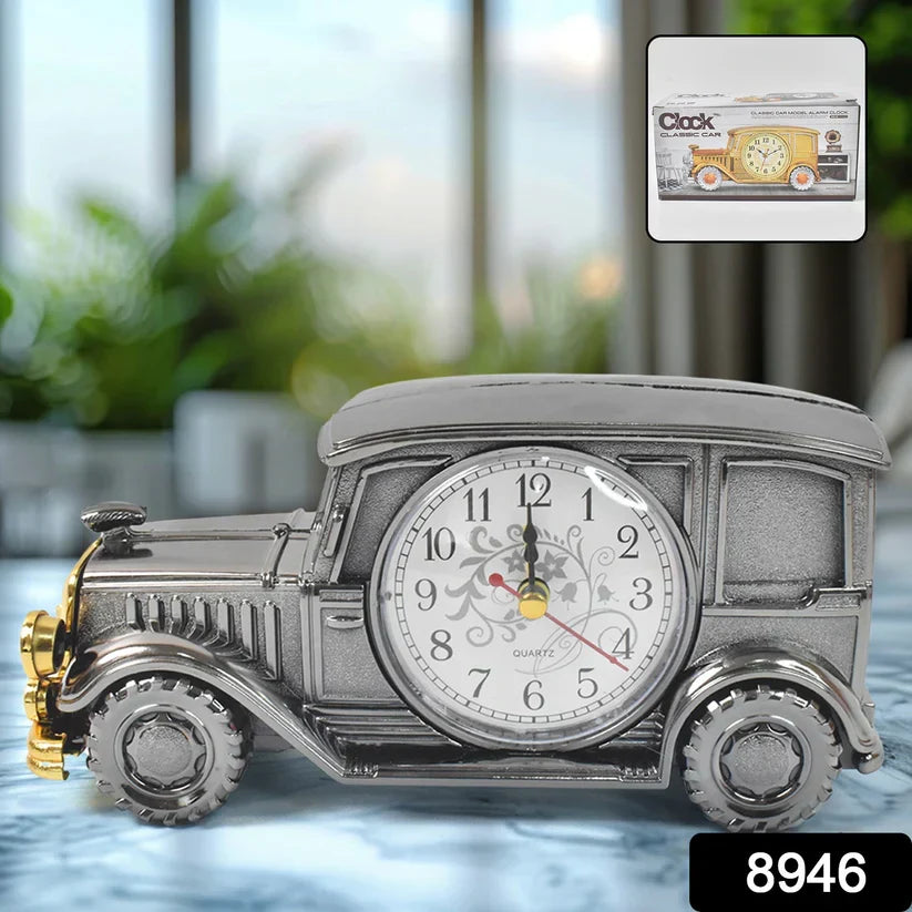 Car Model Clocks, Pen Holder Function ABS Material Alarm Clock for Office Desk for Bedroom