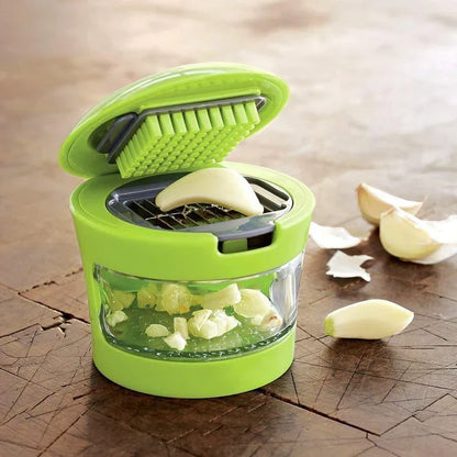 Garlic Cutter/Chopper/Crusher for Kitchen (Green, 1 Pc)