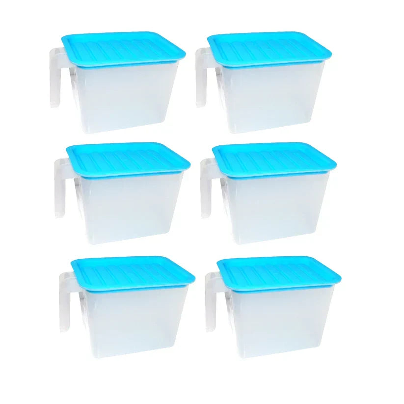 Air Tight Unbreakable Big Size 1100 ml Square Shape Kitchen Storage Container (Set of 6)