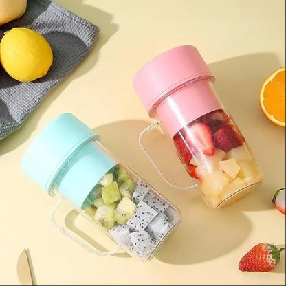 Portable Crusher Juicer With Handle & Straw, USB Rechargeable Multi Blades (420 ML)